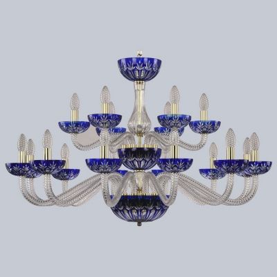 Хрустальная люстра 1308/12+6/360/2d G Cl/Clear-Blue/H-1I Bohemia Ivele Crystal