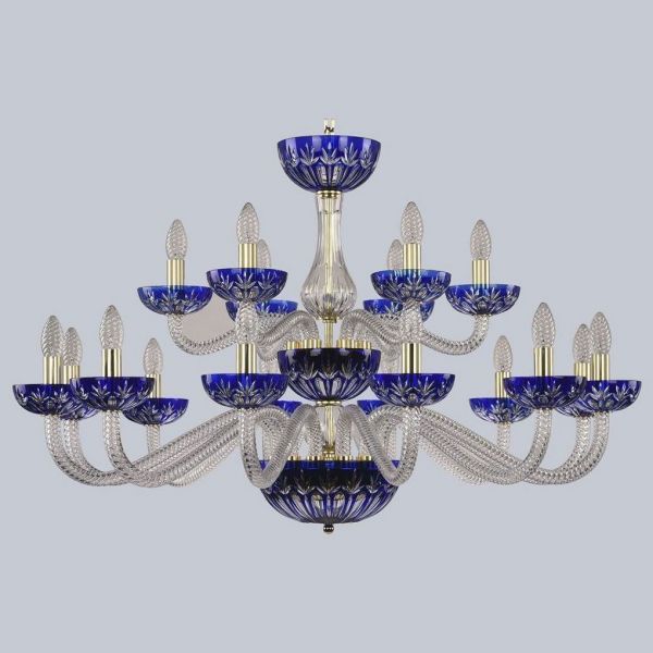 Хрустальная люстра 1308/12+6/360/2d G Cl/Clear-Blue/H-1I Bohemia Ivele Crystal