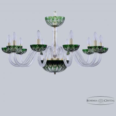 Хрустальная люстра 1308/10/300 G Cl/Clear-Green/H-1I Bohemia Ivele Crystal