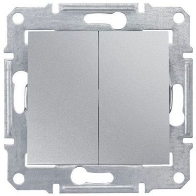 Выключатель 2-клавишный Schneider Electric Sedna Алюминий 10А (сх.5)