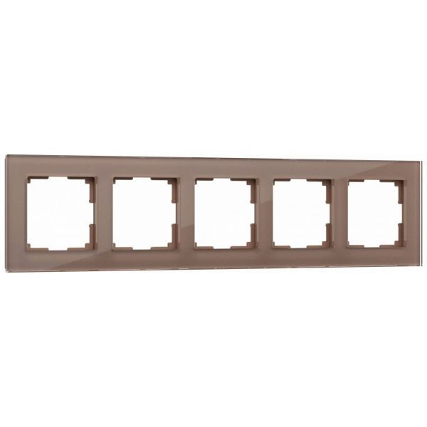 Рамка на 5 постов Favorit (латте, стекло) Werkel W0051142
