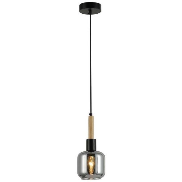 Светильник потолочный Linvel LV 9449/1 Парма Чёрный/дерево Е14 40W D120 H800мм