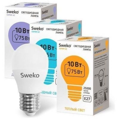Лампа светодиодная Sweko 42LED-G45-10W-230-6500K-E27