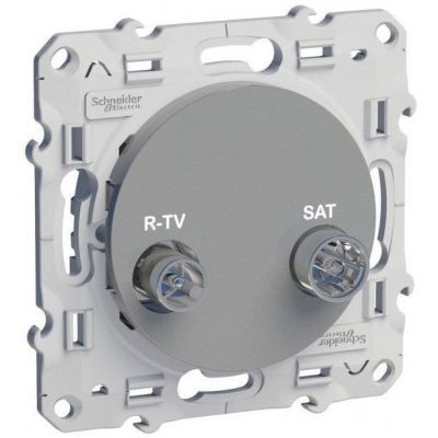 Розетка Schneider Electric Odace R-TV/SAT проходная алюминий