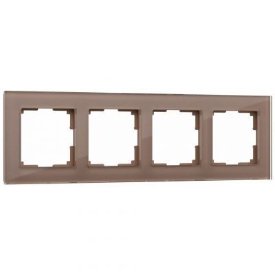 Рамка на 4 поста Favorit (латте, стекло) Werkel W0041142