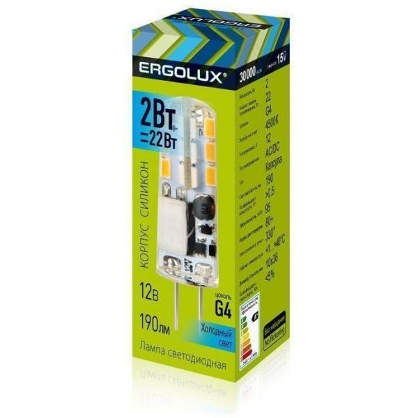 Светодиодная лампа Ergolux LED-JC-2W-G4-4K