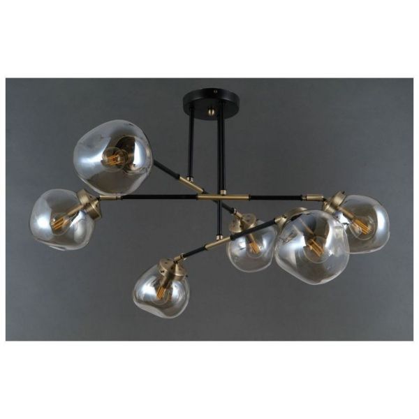 Светильник потолочный Linvel LV 9368/6 Араука Чёрный/бронза Е14 max.5W Led D680 H450мм
