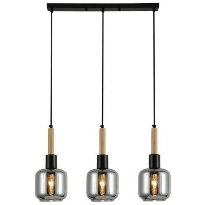 Светильник потолочный Linvel LV 9449/3 Парма Чёрный/дерево Е14 40W 580х120х800мм