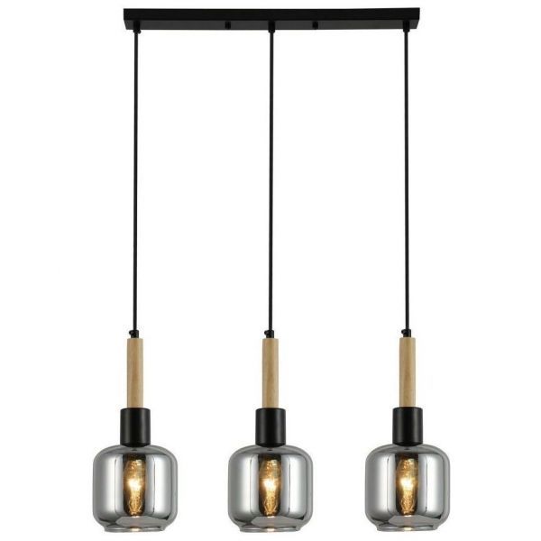 Светильник потолочный Linvel LV 9449/3 Парма Чёрный/дерево Е14 40W 580х120х800мм