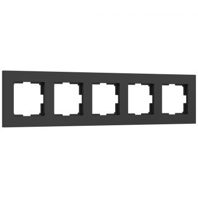 Рамка из поликарбоната на 5 постов Slab черный софт W0052908 Werkel
