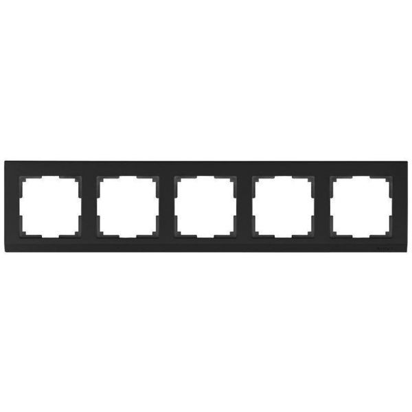 Рамка для розеток 5-местная Werkel W0051808 черный (WL04-Frame-05-black)