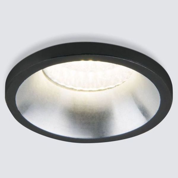 Встраиваемый точечный светодиодный светильник Elektrostandard 15269/LED 3W 4200K черный/сатин никель