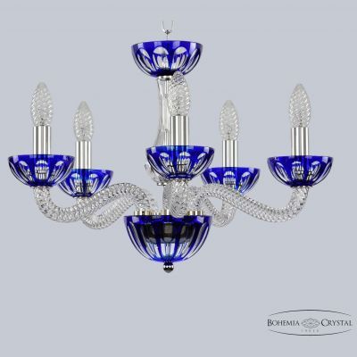 Хрустальная люстра 1309/5/165 Ni Cl/Clear-Blue/H-1H Bohemia Ivele Crystal