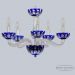 Хрустальная люстра 1309/5/165 Ni Cl/Clear-Blue/H-1H Bohemia Ivele Crystal