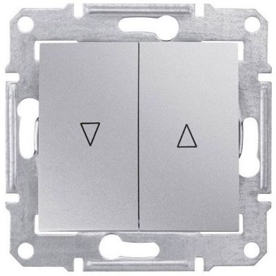 Выключатель жалюзийный с электрической блокировкой Schneider Electric Sedna Алюминий 10А (сх.4)