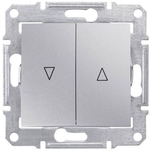 Выключатель жалюзийный с электрической блокировкой Schneider Electric Sedna Алюминий 10А (сх.4)