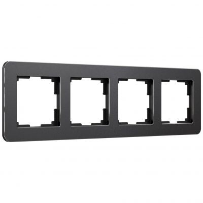 Рамка на 4 поста Platinum черный алюминий Werkel W0042608