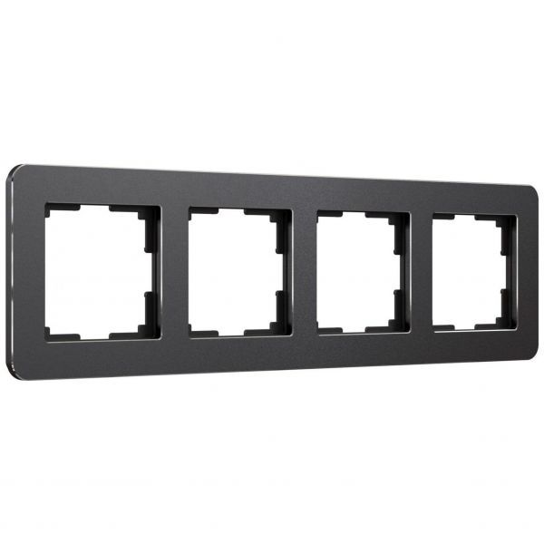 Рамка на 4 поста Platinum черный алюминий Werkel W0042608