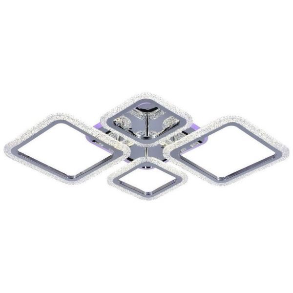 Потолочный светодиодный светильник 8015/2+2 CHR 88W+12W RGB хром Profit Light