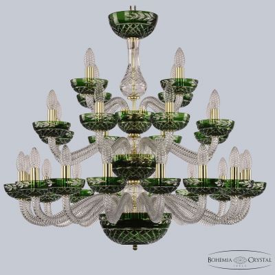 Хрустальная люстра 1309/16+8+4/300/3d G Cl/Clear-Green/H-1J Bohemia Ivele Crystal