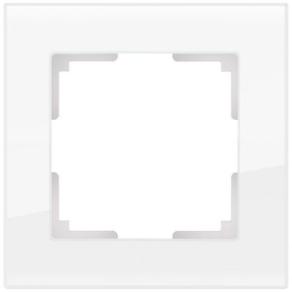 Рамка 1-местная Werkel W0011101 белое стекло (WL01-Frame-01)