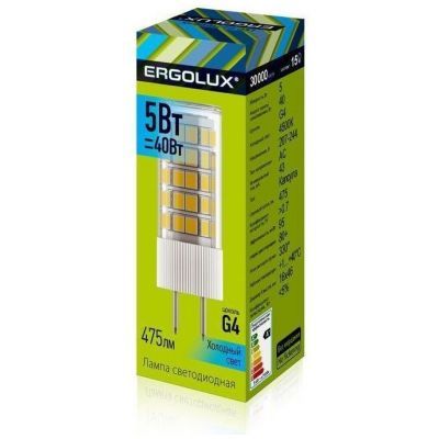Светодиодная лампа Ergolux LED-JD-5W-G4-4K