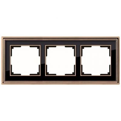 Рамка 3-местная Werkel W0031330 золото/черный (WL17-Frame-03)