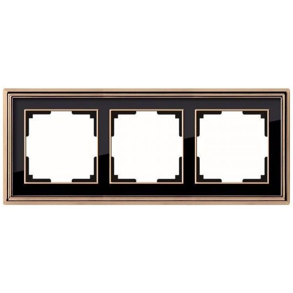 Рамка 3-местная Werkel W0031330 золото/черный (WL17-Frame-03)