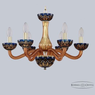 Хрустальная люстра 1309/6/200 G Am/Amber-Blue/H-1I Bohemia Ivele Crystal