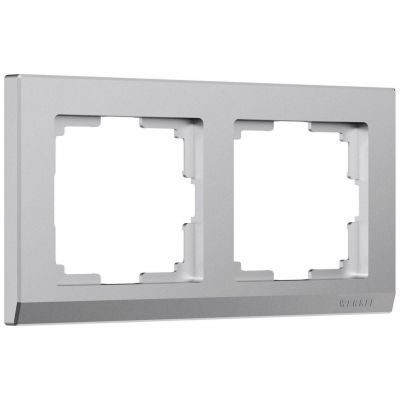 Рамка на 2 поста Stark (серебряный матовый) Werkel W0021865