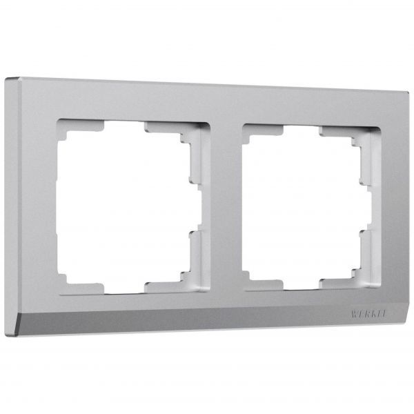Рамка на 2 поста Stark (серебряный матовый) Werkel W0021865