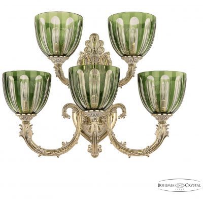 Бра бронзовые 7109B16/3+2/210 GW P1 U Clear-Green/H-1H Bohemia Ivele Crystal