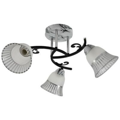 Люстра 12259/3MR+CR+BK WT+CL ЭкономСвет