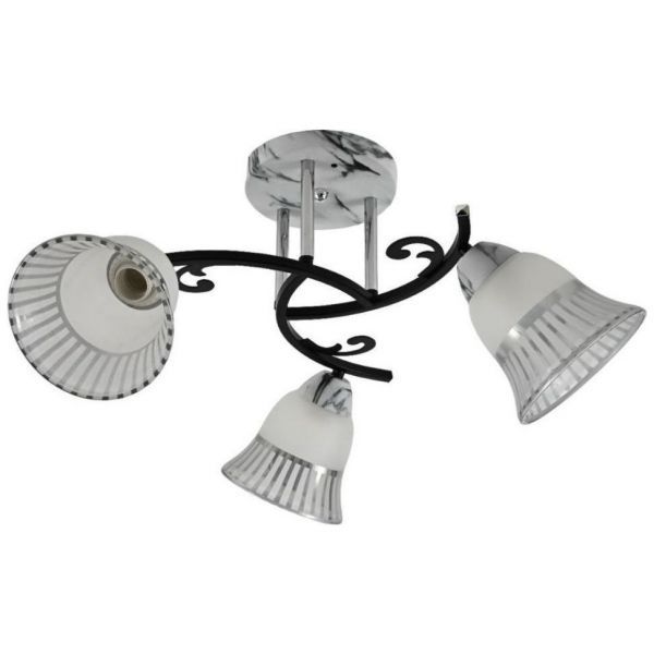 Люстра 12259/3MR+CR+BK WT+CL ЭкономСвет