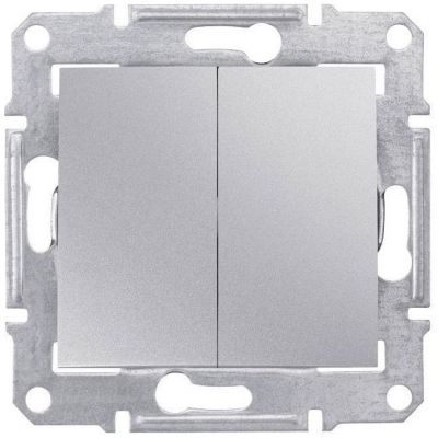 Переключатель 2-клавишный Schneider Electric Sedna Алюминий 10А (сх.6+6)