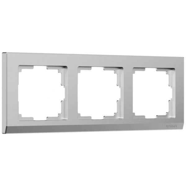Рамка на 3 поста Stark (серебряный матовый) Werkel W0031865