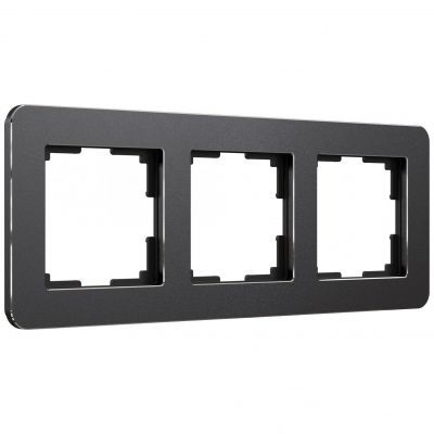Рамка на 3 поста Platinum черный алюминий Werkel W0032608