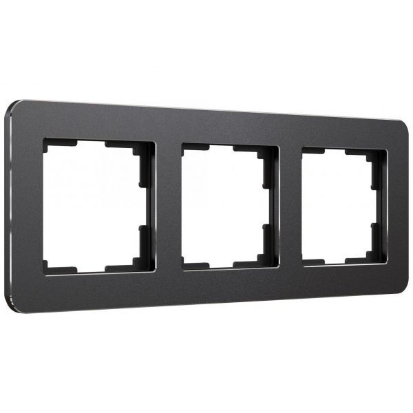 Рамка на 3 поста Platinum черный алюминий Werkel W0032608