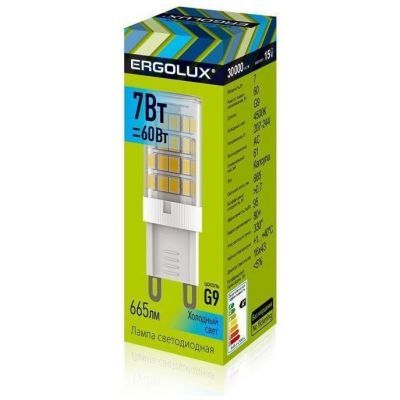 Светодиодная лампа Ergolux LED-G9-7W-G9-4K