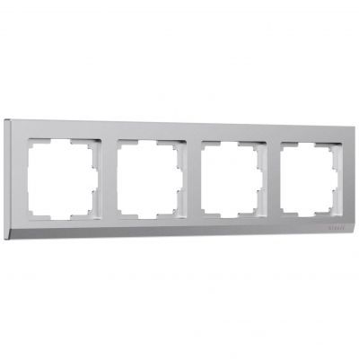 Рамка на 4 поста Stark (серебряный матовый) Werkel W0041865
