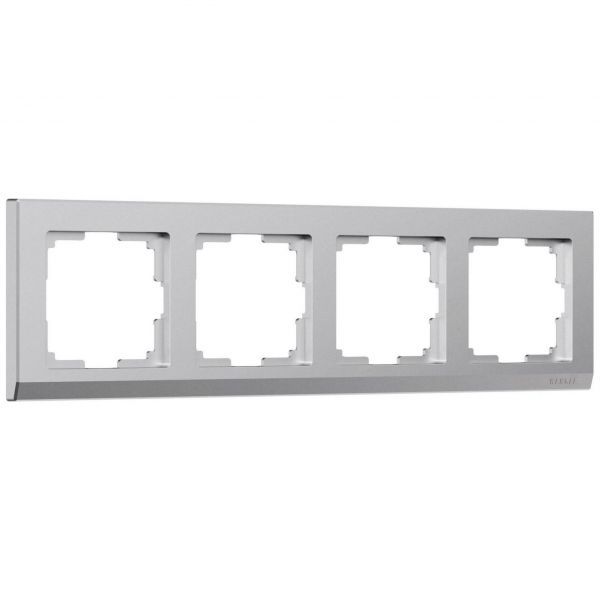 Рамка на 4 поста Stark (серебряный матовый) Werkel W0041865