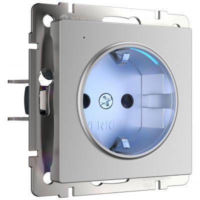 Розетка с подсветкой серебряный Werkel W1171406
