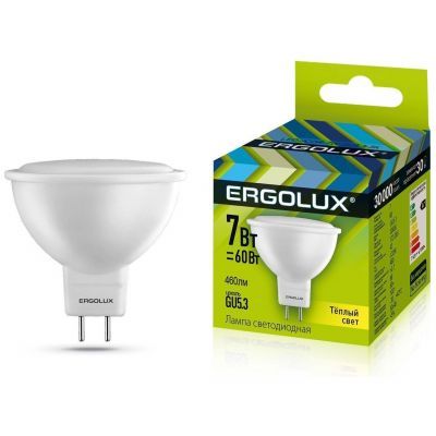 Светодиодная лампа Ergolux LED-JCDR-7W-GU5,3-3K