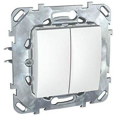 Переключатель 2-клавишный SE Unica Бел (сх.6+6) MGU5.213.18ZD