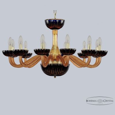 Хрустальная люстра 1309/12/300 G Am/Amber-Blue/H-1K Bohemia Ivele Crystal