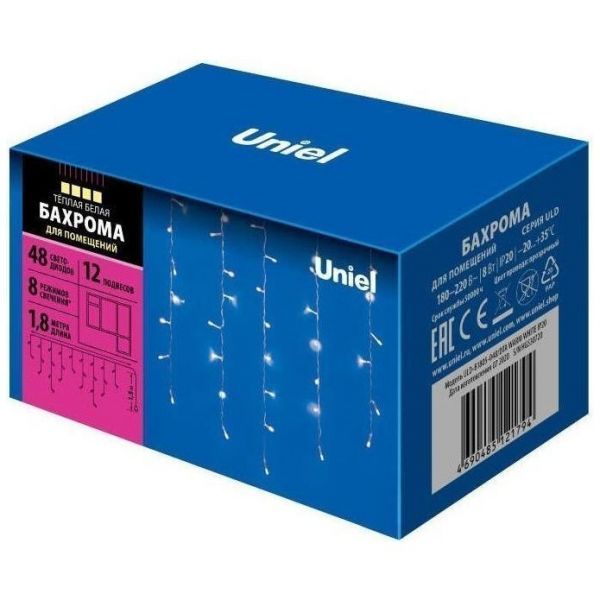 Бахрома для помещений Uniel ULD-B1805-048/DTA WARM WHITE IP20