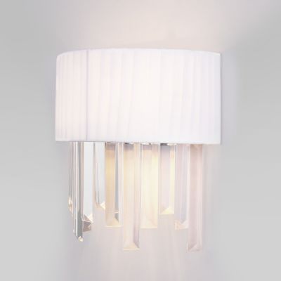 Умное бра с абажуром Eurosvet 10122/2 хром/прозрачный хрусталь Strotskis