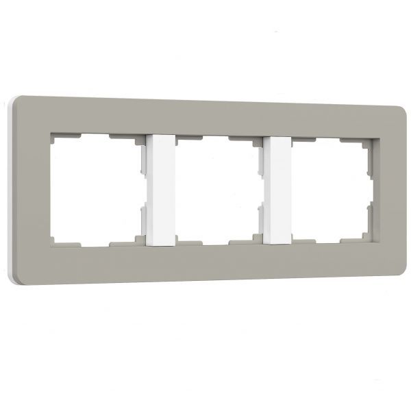 Рамка из поликарбоната на 3 поста Split дымчатый/белый, soft-touch W0033067 Werkel