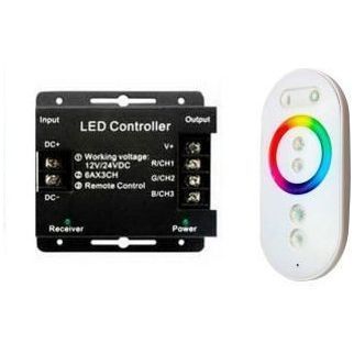 Контроллер Gauss для RGB 288W 24А с сенсорным пультом управления цветом (белый)