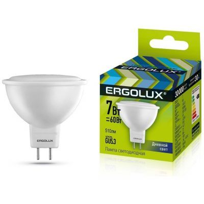 Светодиодная лампа Ergolux LED-JCDR-7W-GU5,3-6K